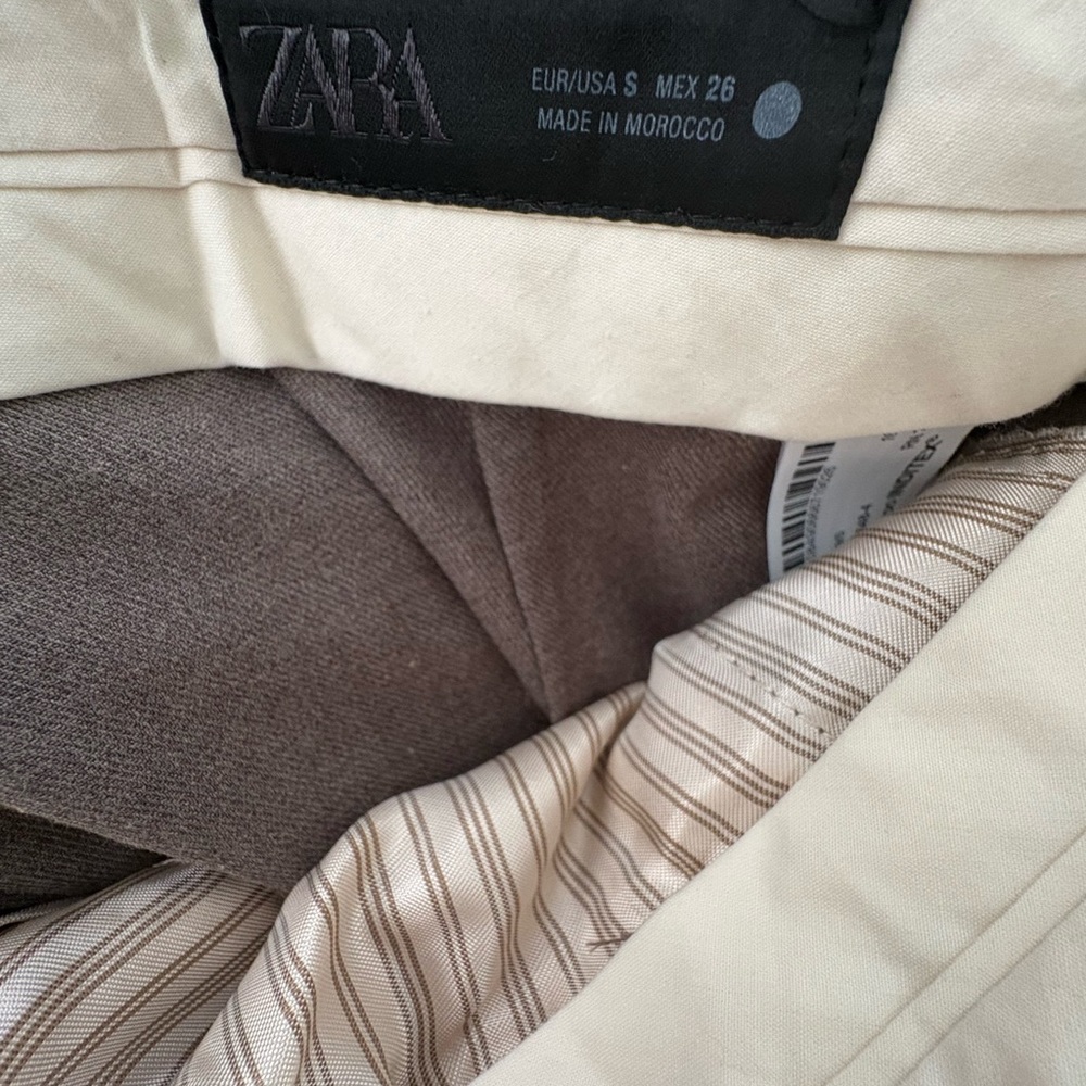 Zara Women's Wide Leg Brown Pants - Picture 6 of 14